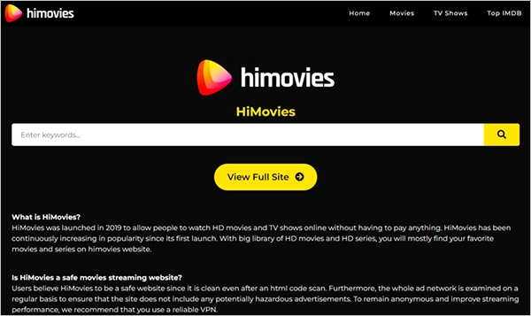 Himovies Homepage