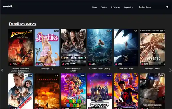 Movie4K homepage 