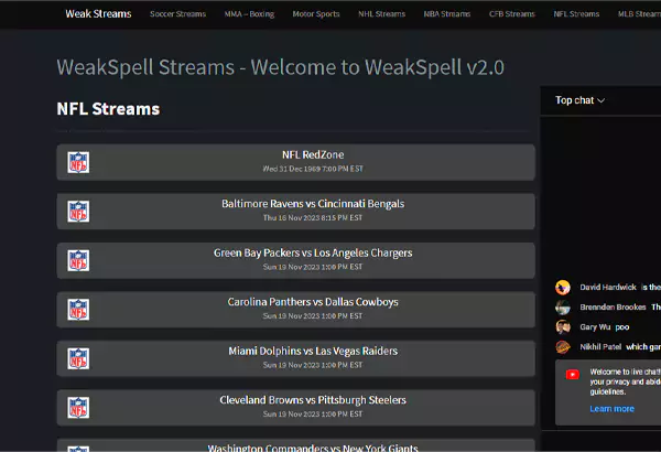 Weakstreams Homepage