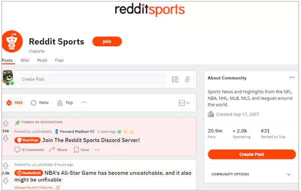 Reddit Sports