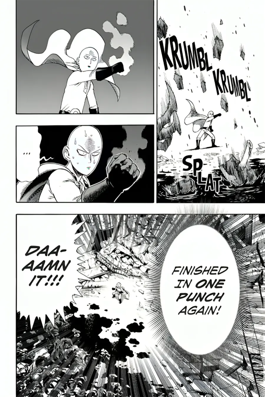 Saitama can’t believe he ended another fight with just a single punch