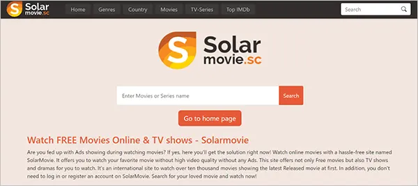 SolarMovie Website